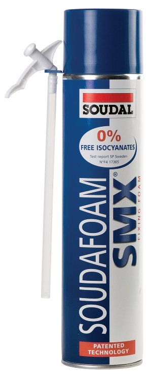 Монтажная пена не содержащая изоцианатов Soudafoam SMX  Первая в мире монтажная герметизирующая пена в аэрозоле, не содержащая изоцианатов (0% содержания MDI) с классом воспламеняемости В3